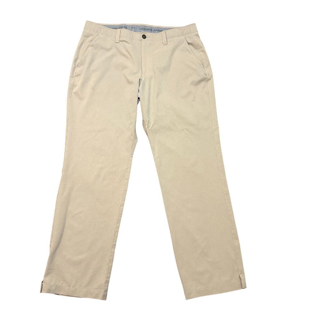 Under Armour Men’s Vented Golf Pants 38x32 Khaki Performance Stretch Athletic​​
